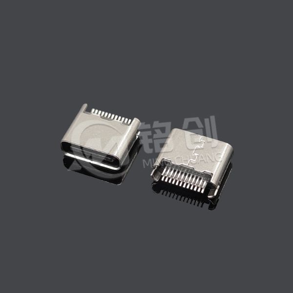 TYPE C母座24PIN 夹板0.8 L=5.8 超短体间距0.5 三模 无弹 黄铜 LCP