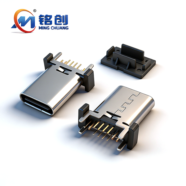 A031620A TYPE C母座16PIN 立式四脚插板DIP L=12.4 A款